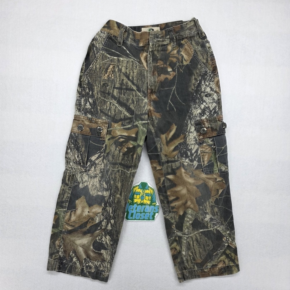 Mossy Oak Camo Cargo Pants Youth Small Explorer Hunting Camouflage 0054